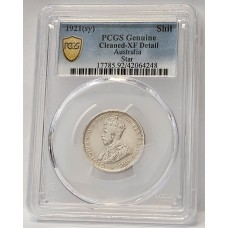 AUSTRALIA 1921 . ONE 1 SHILLING . STAR . GENUINE